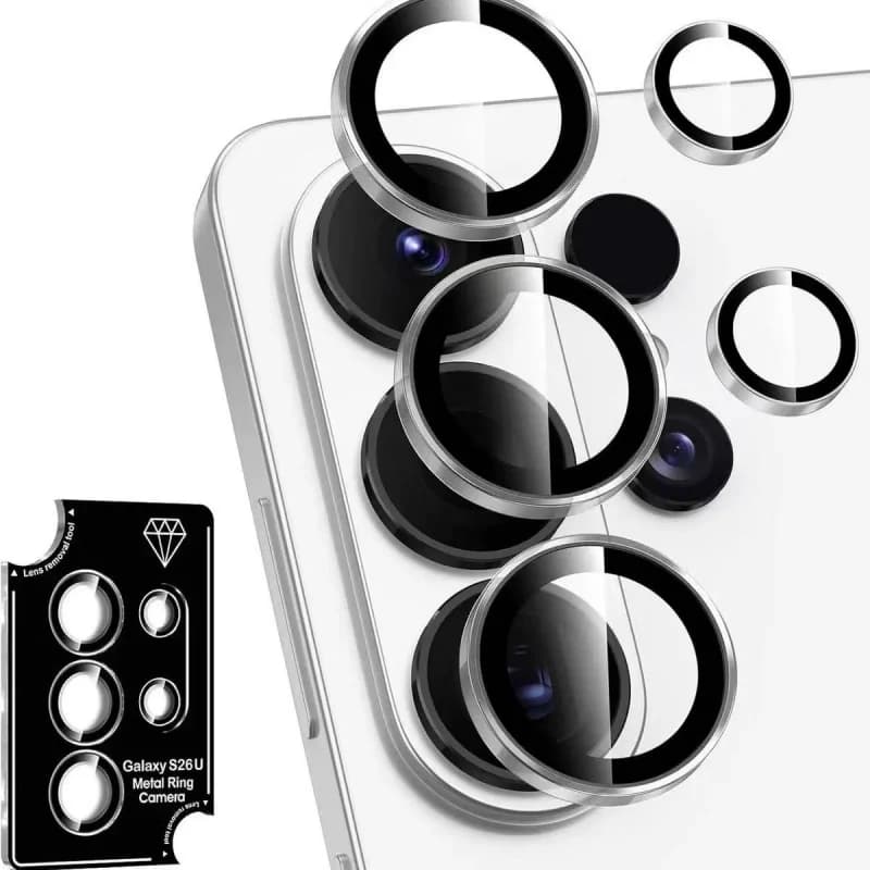 For Samsung Galaxy S26 Ultra S25 S24 S23 S27 Ultra Plus Phone Camera Lens Protector Metal Individual Ring Tempered Glass Film