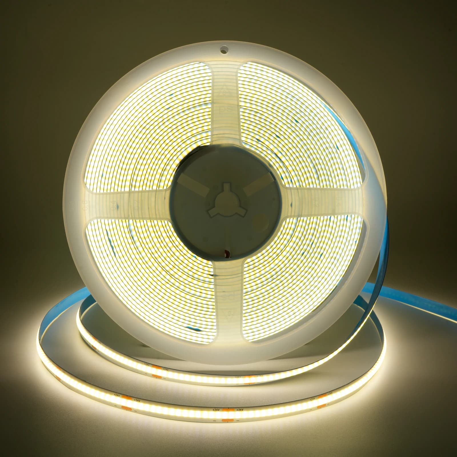 Striscia LED COB PCB 8mm, 10m/rotolo, 24V, Tagliabile, 320 LED/M, Alta Densità, Nastro Flessibile per Decorazione Casa, Bianco Caldo/Naturale
