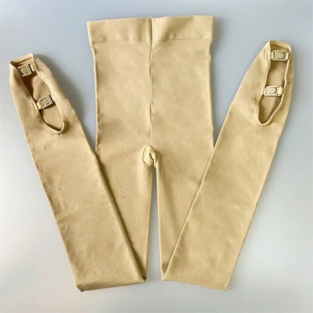 Ginnastica con collant per pattinaggio di figura con strass con copriscarpe Pantaloni da pattinaggio su ghiaccio Collant per ragazze Calzini da pattinaggio per body