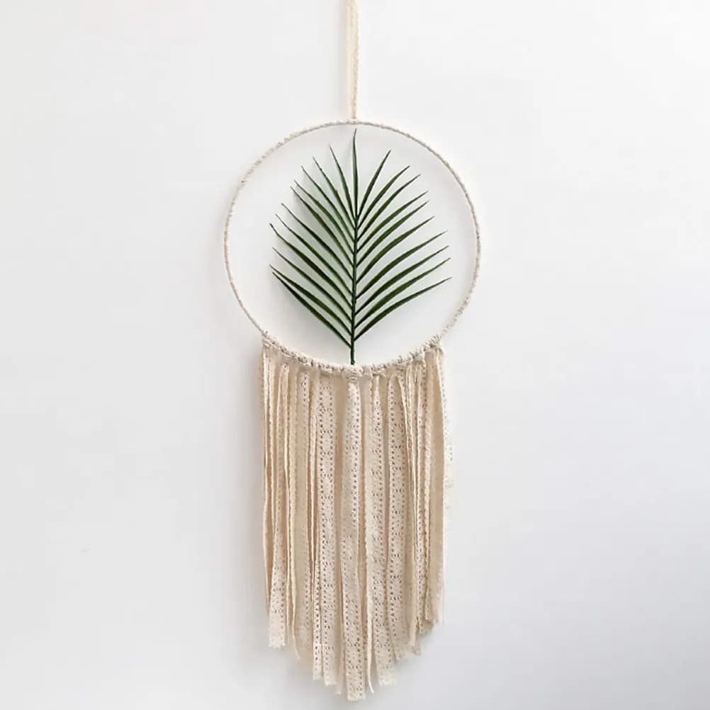 1Pcs Elegant Woven Dream Catcher Wall Hanging Natural Cotton Rope Bohemian Tassel Decor for Bedroom Wedding Home Office Tapestry