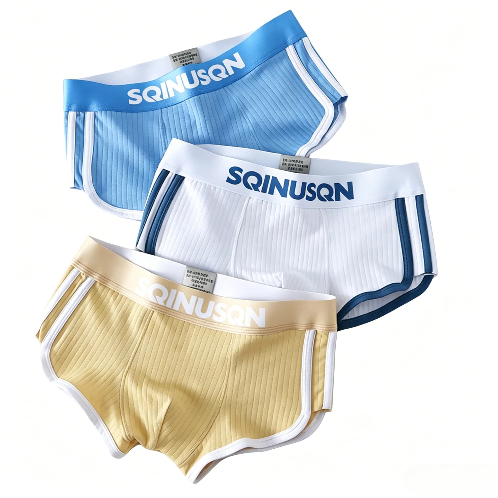 Men's Cotton Boxer Briefs, Solid Color Breathable Comfortable Underwear