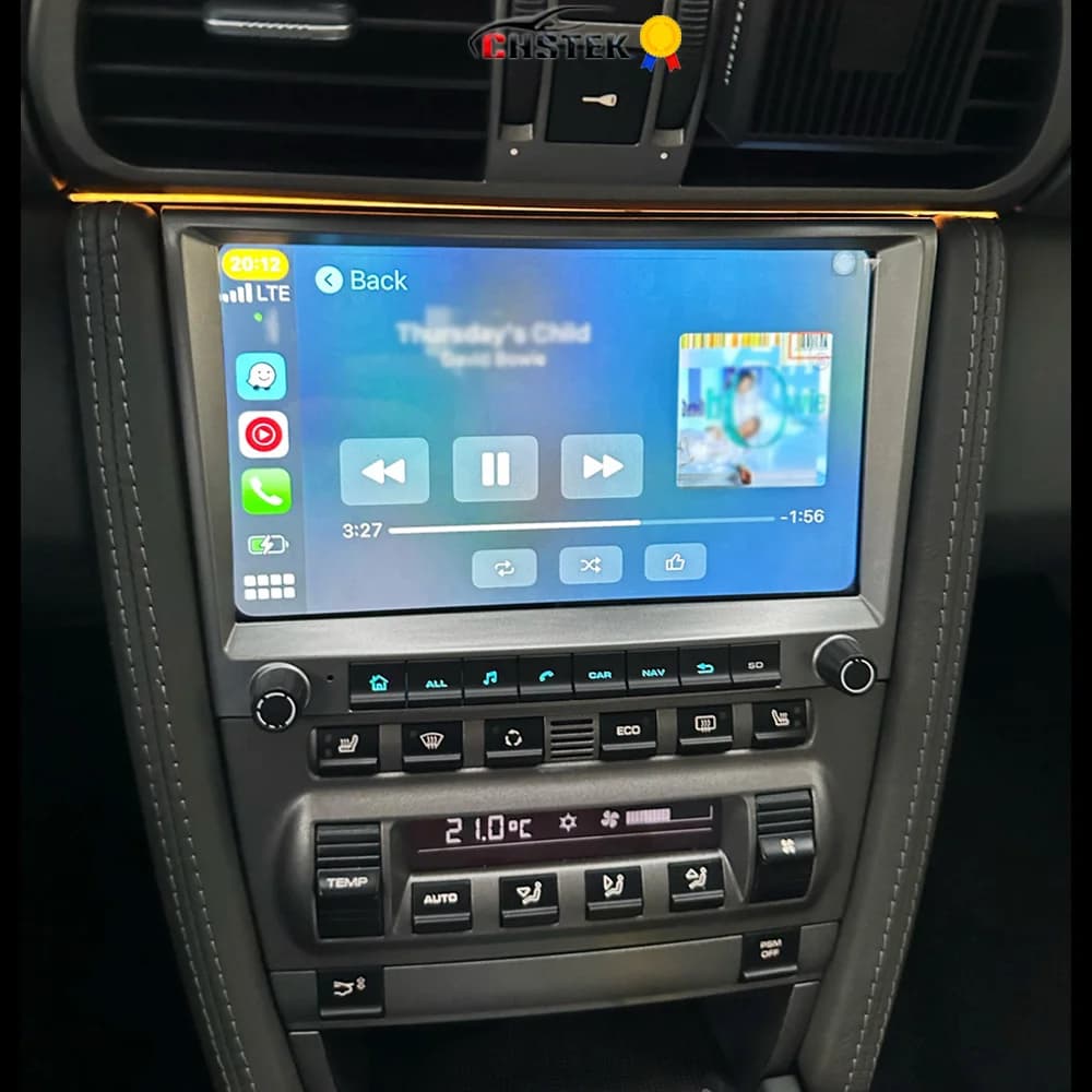 Autoradio CHSTEK Android 14 per Porsche Cayman 911 Boxster 987 997 con Carplay Wireless, GPS, Bluetooth, WIFI, 4G e Lettore Multimediale