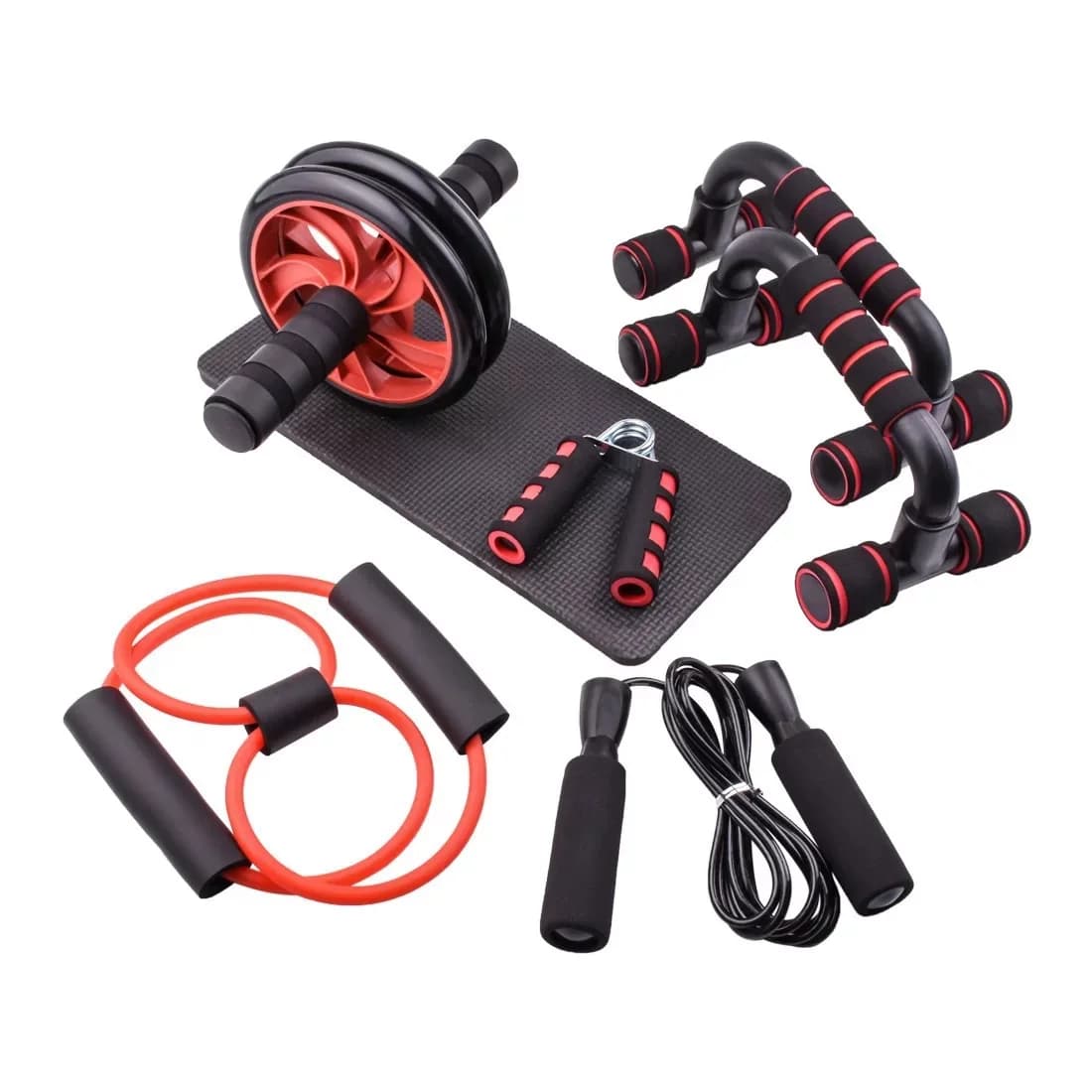 Wholesale 6-in-1 Abdominal Wheel Kit, Women Trendy Home Training Equipment, Add-In Wheel Set with Push Bar-Up Made of Durable Material