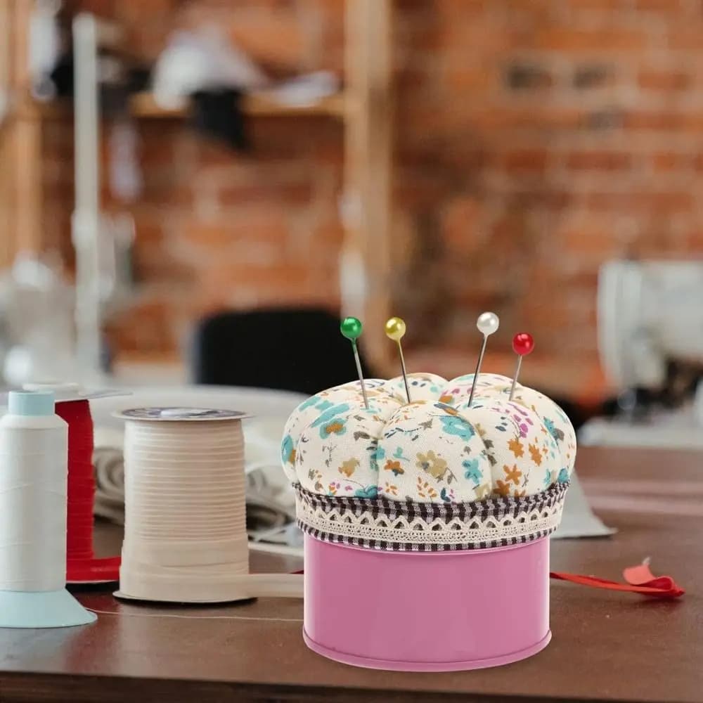 Button Storage Sewing Pin Cushion Craft Needlework Sewing Pin Storage Box Pumpkin Shap Handcraft Needle Holder