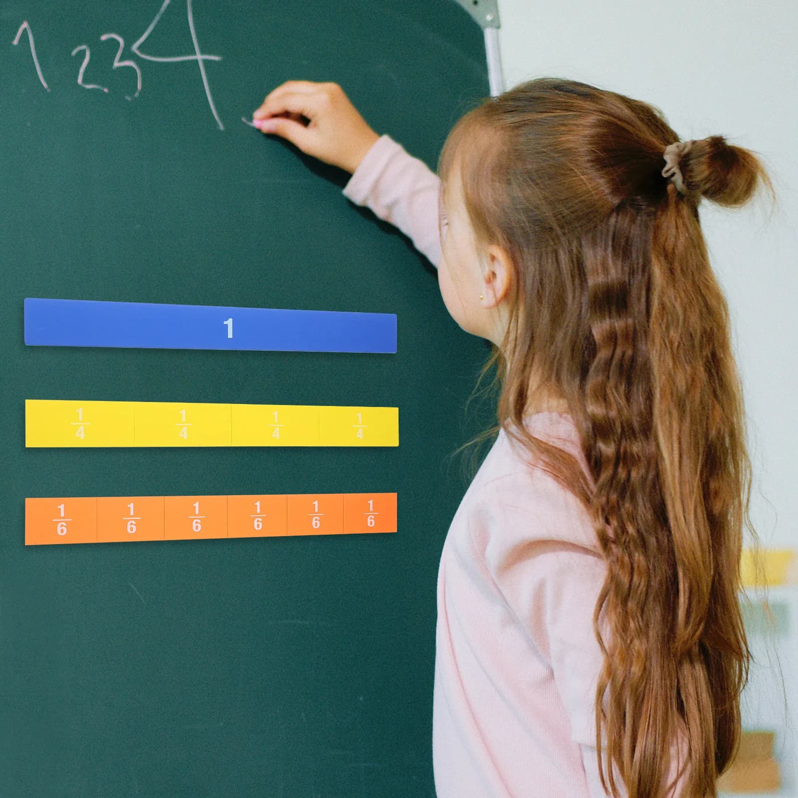 Set di Strisce Magnetiche per Frazioni, Ausili Didattici Colorati per l'Analisi delle Relazioni tra Frazioni, per Studenti, per Lavagna