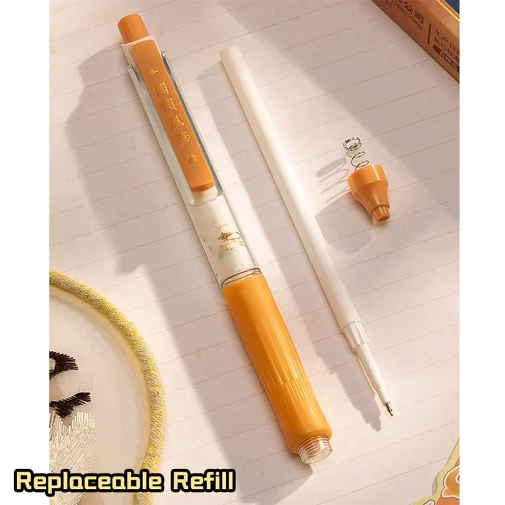 4 pz/set Multifunzionale 0.5mm Penna Gel Inchiostro Nero Impugnatura Morbida Ad Asciugatura Rapida Penna Neutra Presse Utilizzando Penna A Sfera Studenti