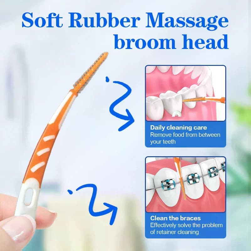 1/5 Scatola Spazzolini Interdentali in Silicone, Bastoncini Interdentali, Scovolini Interdentali, Spazzole per la Pulizia dei Denti, Cura Dentale, Filo Interdentale