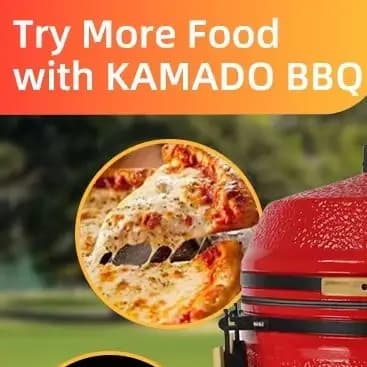 26 Inch Red Stone Pattern Ceramic Kamado BBQ Grill Large Charcoal Smoker Pizza Oven with Mobile Cart for Outdoor Backyard