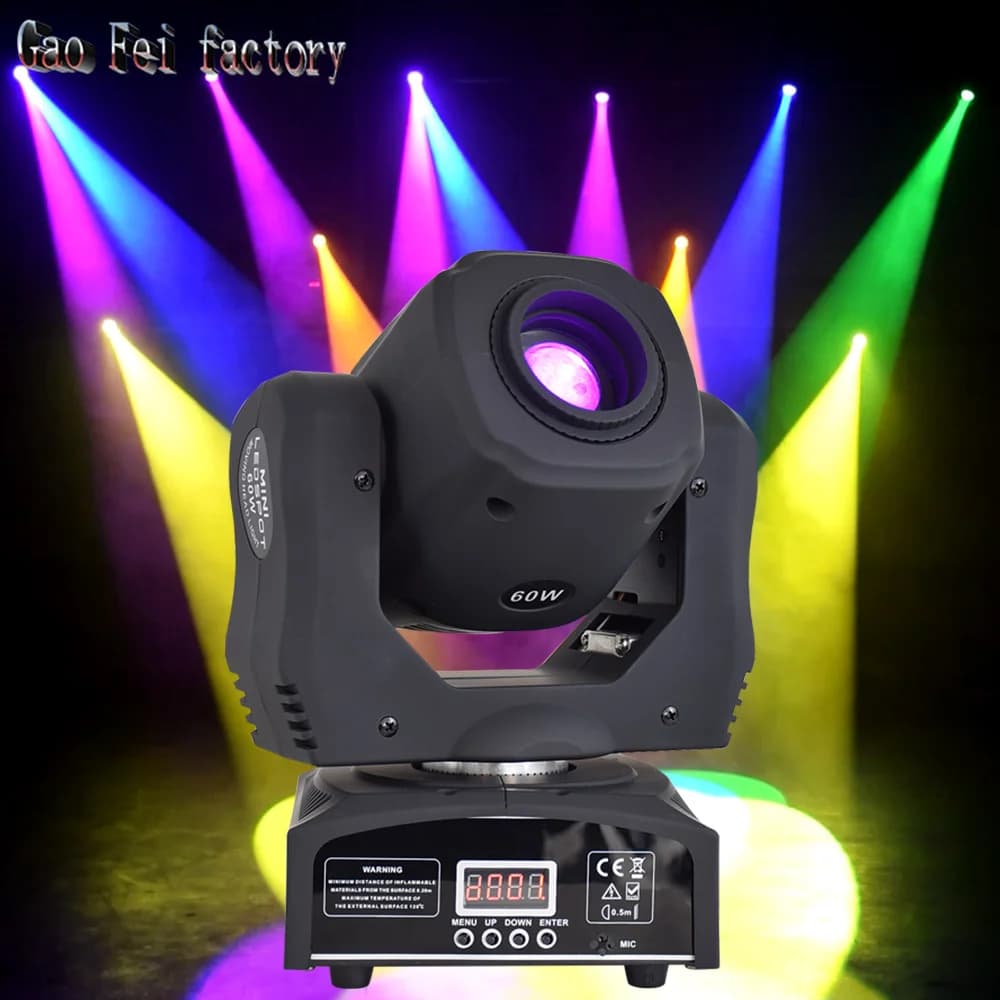 Lyre Mobile DJ Lights 60W Mini Led Dmx Gobos Moving Head Spot Light For Bar Club Party Disco Show Event Effect Dance Home