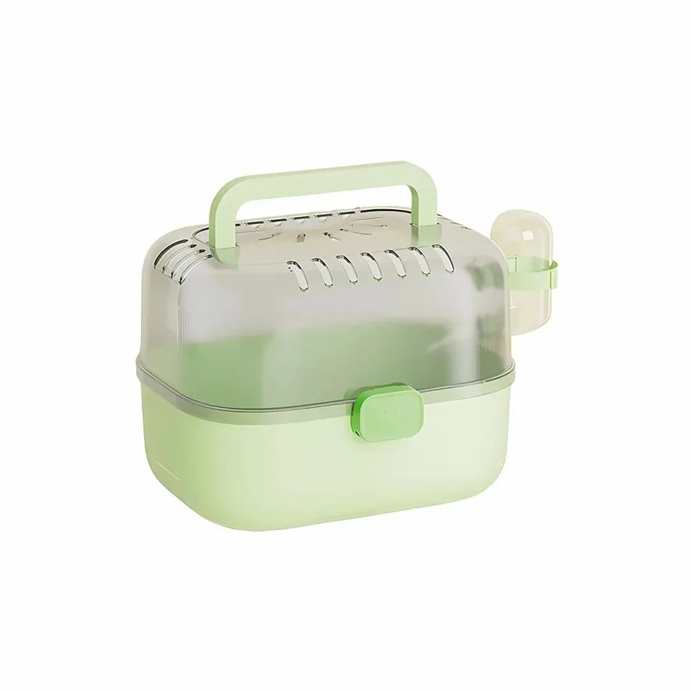 Portaoggetti da viaggio per criceti a prova di fuga, chiusure sicure, ampio spazio, piccola gabbia per animali domestici, custodia portatile trasparente ventilata per porcellini d'India