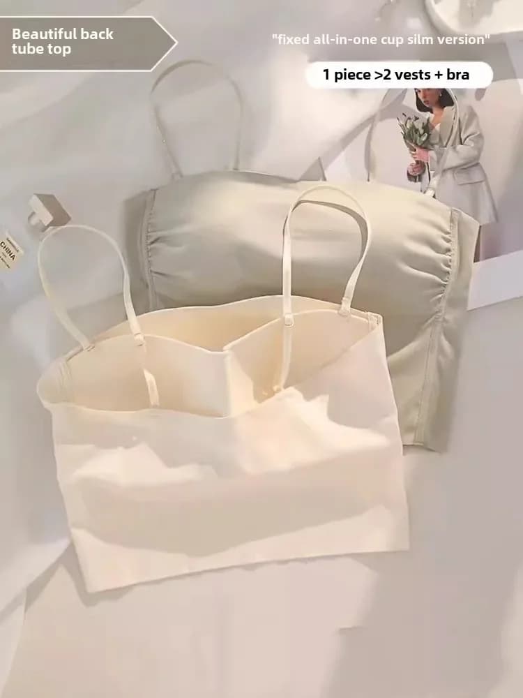 MOYISU Bellissimo cinturino posteriore intimo da donna petto grande piccolo petto raccolta senza traccia petto sottile gilet estivo reggiseno da indossare