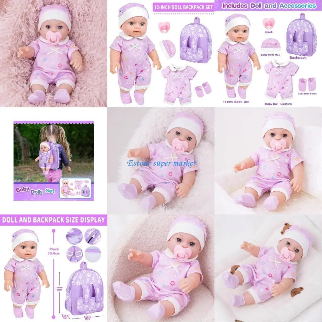 090B Life Like Baby Bambole giocattolo con fiori Zaino da collezione Giocattolo