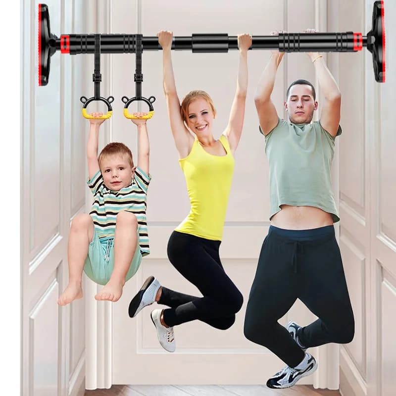 Household traction bar 65-100 cm per door 440 pounds Chin force training No installation required Door length adjustable
