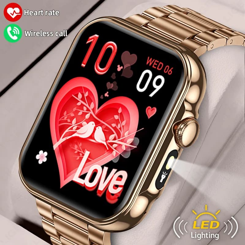 Nuovo orologio intelligente di lusso da donna Chiamata Bluetooth Bracciale fitness sportivo Quadranti per orologi personalizzati Controllo musicale Chiamata Bluetooth Smartwatch