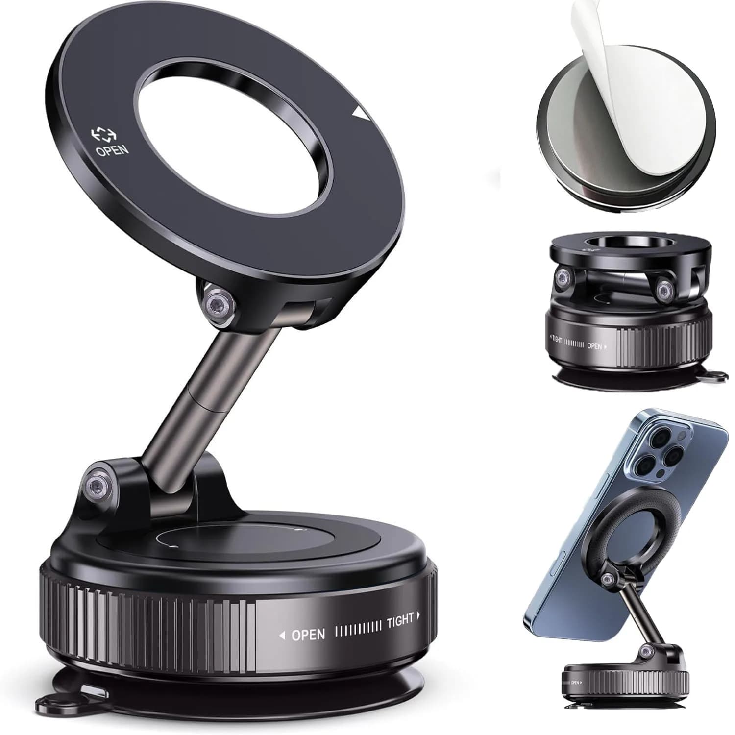 Support for phone with magnetic suction cup for Magsafe 360 ° Magnetic phone holder for self-adjustable Support for folding pocket car