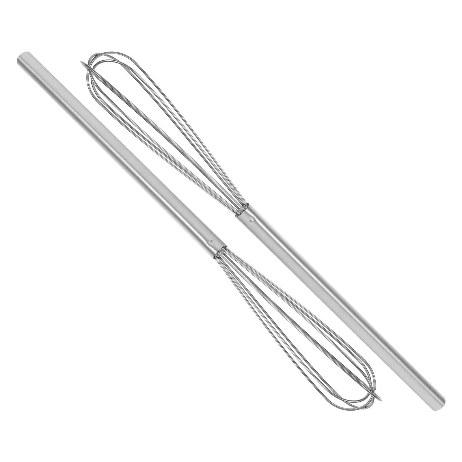 Set di 2 Mini Fruste Manuali in Acciaio Inox, Colore Argento, per Cucina, Pasticceria, Mescolare Impasti e Sbattere