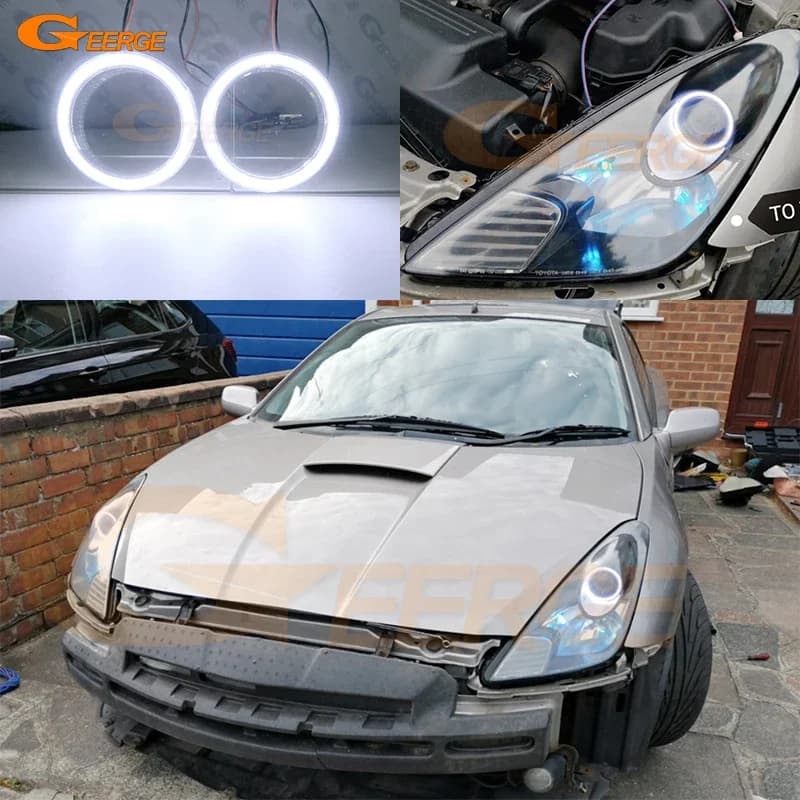 Per Toyota Celica T23 2000 2001 2002 2003 2004 2005 Eccellente Luce diurna Ultra Luminoso COB Led Angel Eyes Kit Halo Anelli