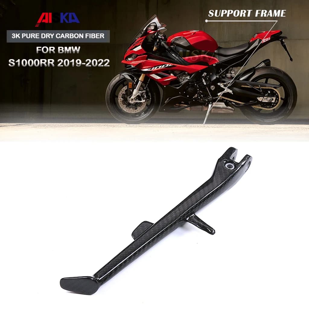 3K Puro Secco In Fibra di Carbonio Accessori di Modifica Del Motociclo Supporto Per Treppiede Cavalletto Laterale Per BMW S1000RR 2019 2020 2021 2022