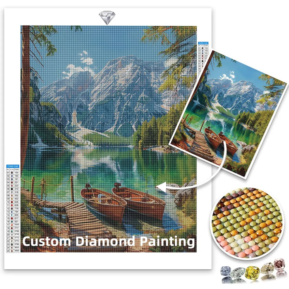 Custom 5D Diamond Painting Kit for Adults - DIY Personalized Photo Gifts,Round Acrylic Diamonds on Canvas,Home Wall Decor