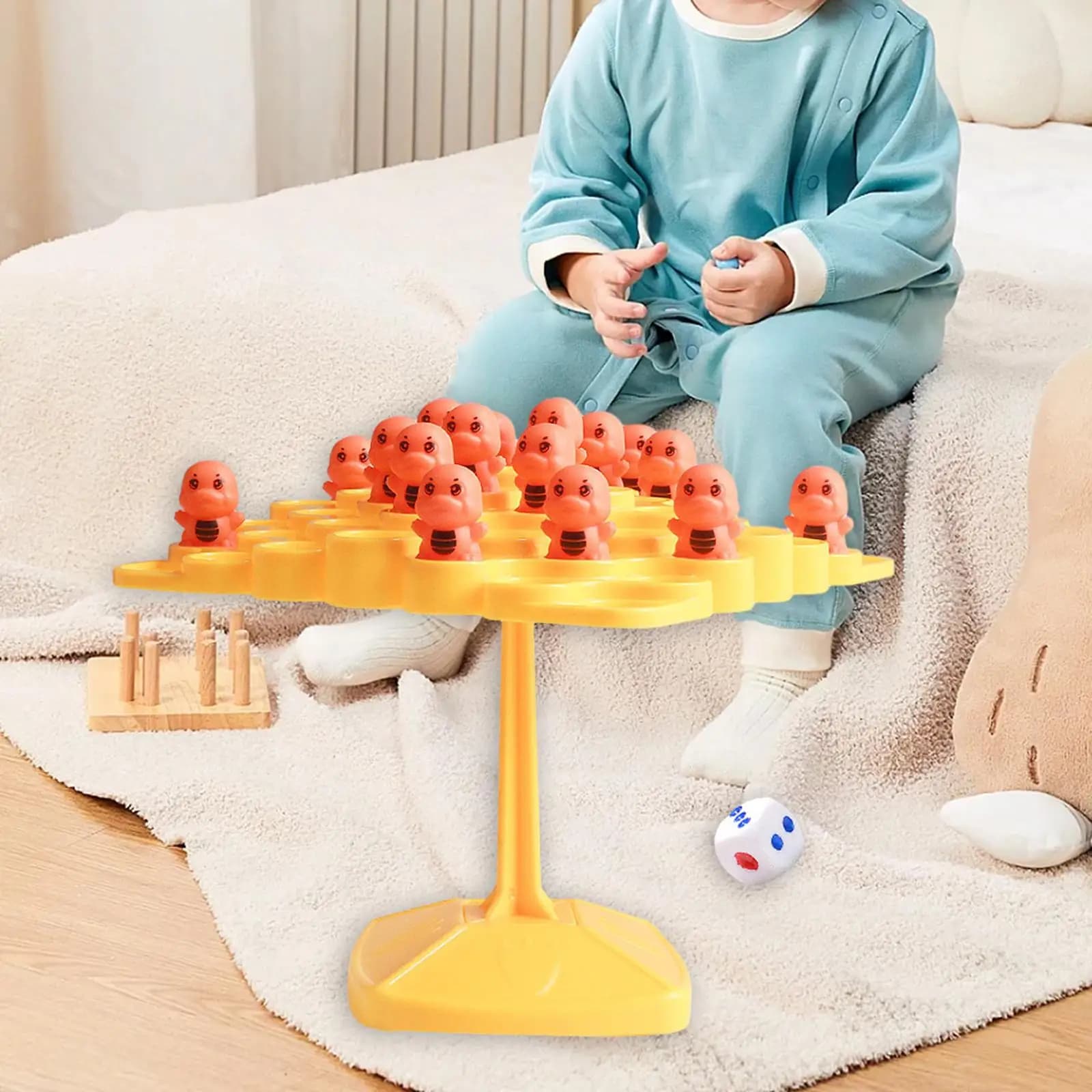 Gioco da tavolo albero bilanciato con 50 piccoli dinosauri per regalo di compleanno dai 3 anni in su