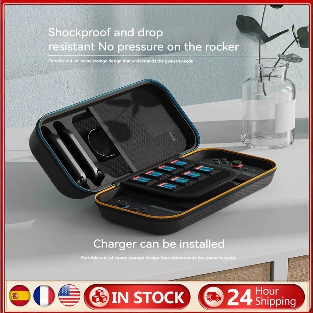 Custodia Rigida da Viaggio con 8 Slot per Schede di Gioco, Borsa da Trasporto per Nintendo Switch 2 con Ricarica Rapida PD da 15W