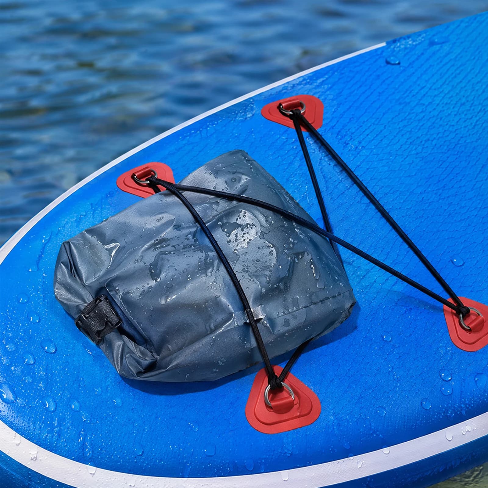 4 Pack Paddle Board D-Ring Patch Kit Waterproof Kayak Bungee Cord Kit Kayak Storage Elastic Rope for Inflatable Boat Kayaks Deck