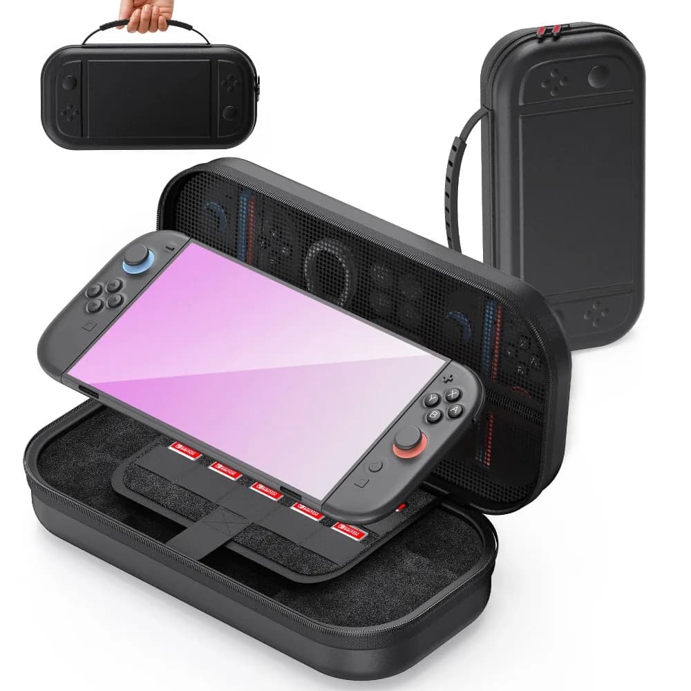 Borsa per console di gioco portatile Custodia rigida in PU Custodia da trasporto di grande capacità per Nintendo Switch NS 2 Borsa Accessori per giochi