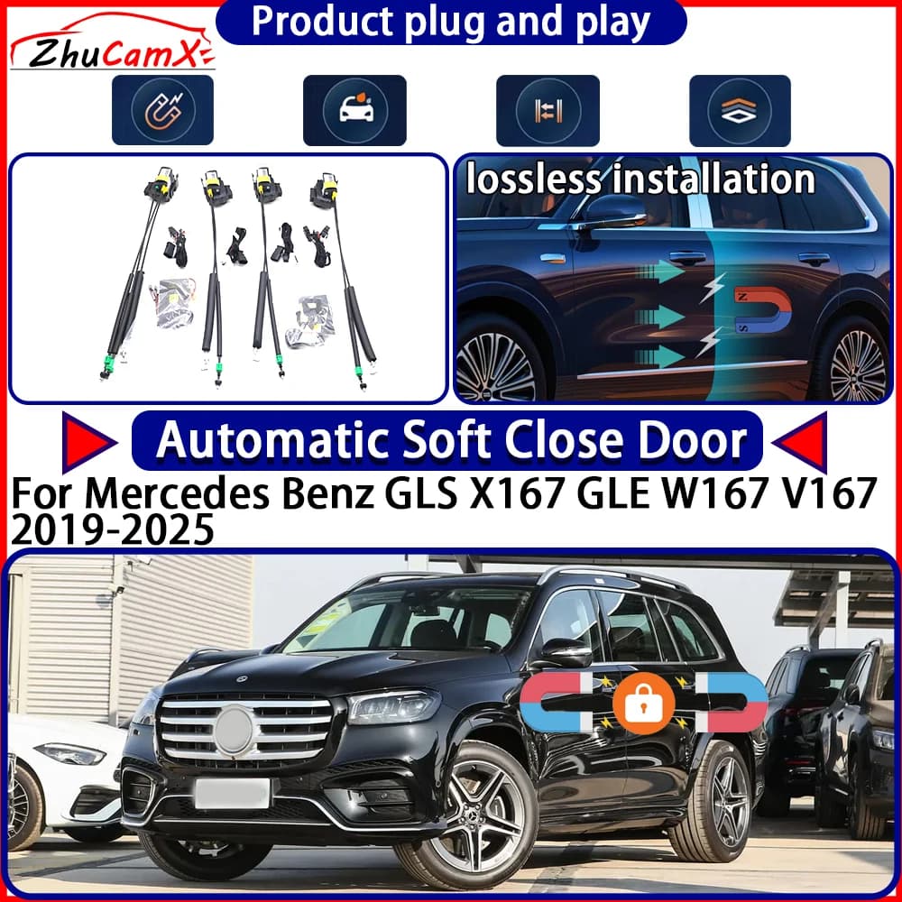 Attuatore serratura porta per Mercedes Benz GLS X167 GLE W167 V167 2019-2025 Kit porta Soft Close Sistema di chiusura elettrica Porta automatica Facile