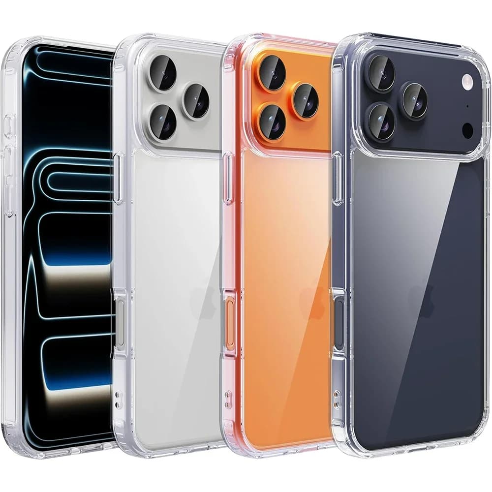 Custodia trasparente antiurto per iPhone 17 Air 17Pro 17Pro Max 17 Cover ibrida rigida in cristallo acrilico per PC Custodia morbida trasparente