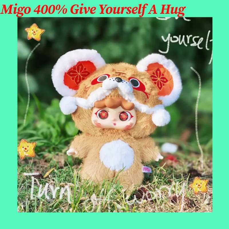 Baby Three Migo 400% Give Yourself A Hug Series Blind Box Kawaii Vinyl Doll Mystery Box Modello da collezione Room Decor Girl Gift