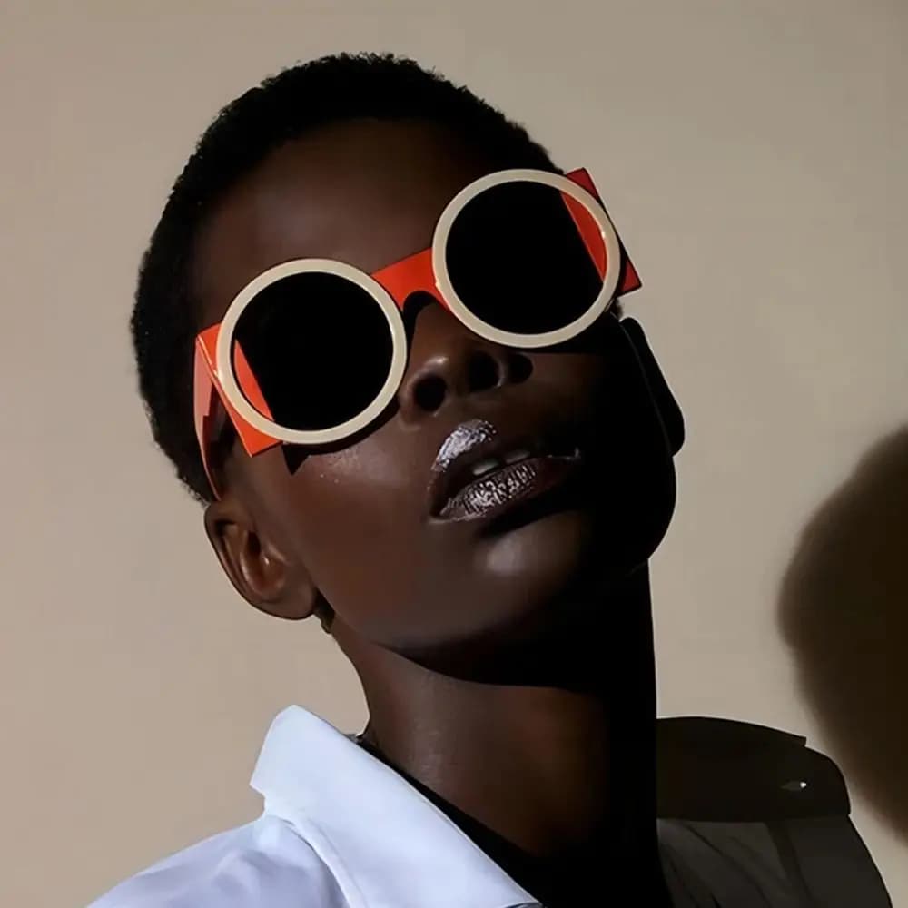 Occhiali da sole rotondi oversize alla moda UV400 Occhiali da sole sfumati unici Occhiali Y2K per donne e uomini