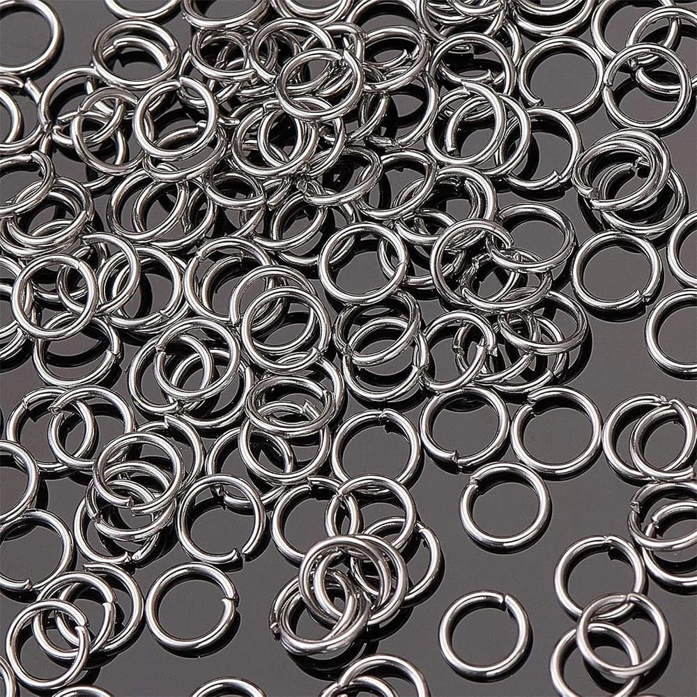 5000 Pezzi/Sacchetto Anelli Aperti in Acciaio Inossidabile da 4mm, Connettori Spessi 0.8mm per Creazione Gioielli e Catene Metalliche