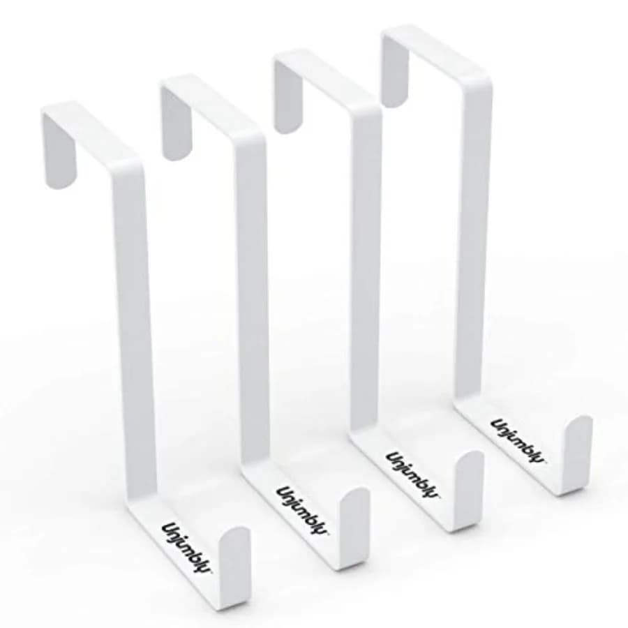Over The Door Hooks - Fitting Door Width Between 1 3/8" and 1 3/4", Reversible Door Hangers for Hanging Clothes, Towels, Coats