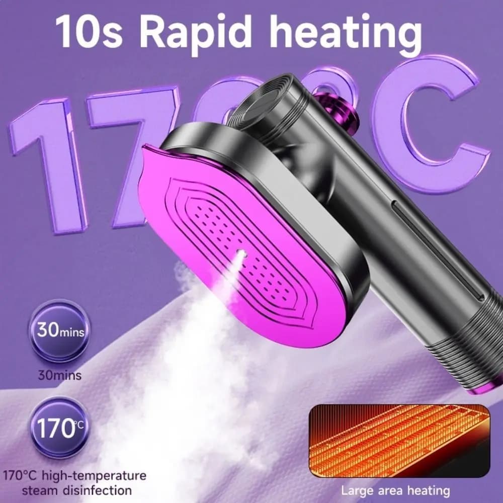Mini ferro da stiro a vapore portatile con rotazione di sicurezza, ferro da stiro a vapore universale resistente alle alte temperature, per uso domestico
