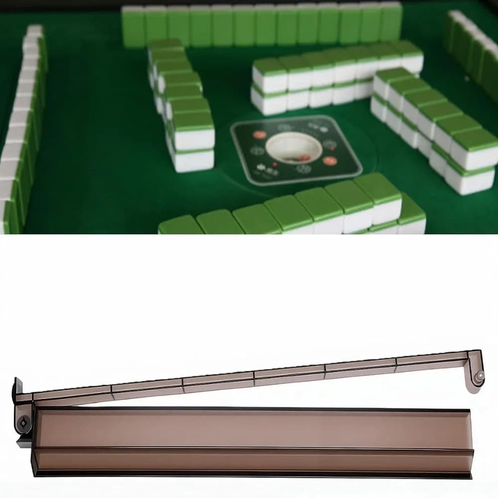 Fast 18 Inch Mahjong Tile Rack Non Slip ABS Mahjong Tile Holder Transparent Wavy Black Mahjong All-in-One Rack Game Nights