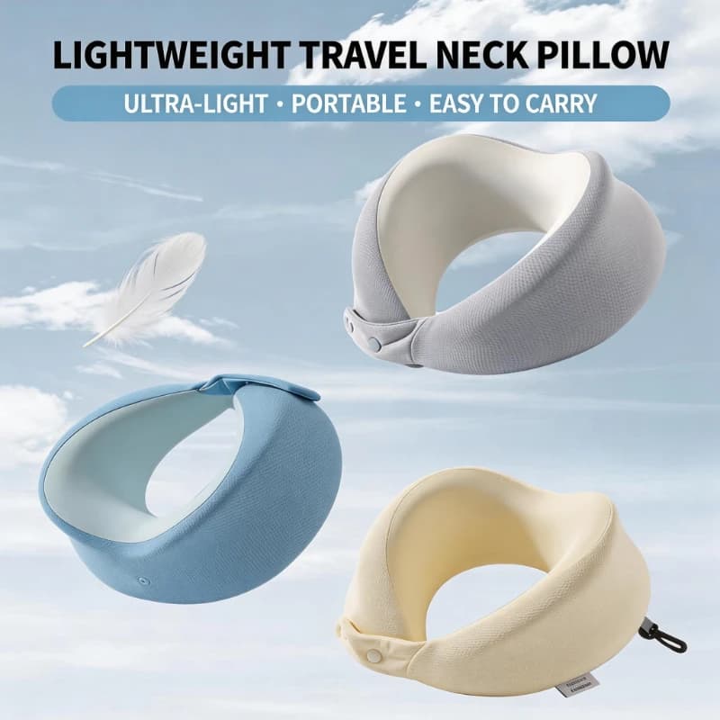 Cuscino da viaggio ergonomico in memory foam a forma di U regolabile per supporto cervicale durante l'allattamento, il sonno e i viaggi, con funzione massaggio