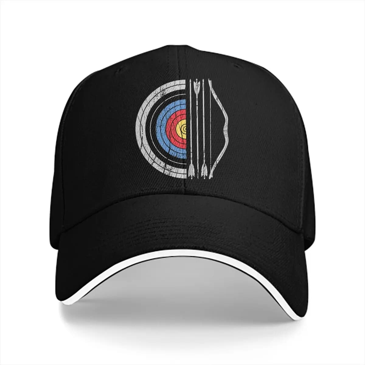 Shooting Lover with Arch Multicolor Hat Men's Beret with Visiera Tyre with Arch Bersaglio Arco and Arrow Archer Custom Visiera Protection Hats