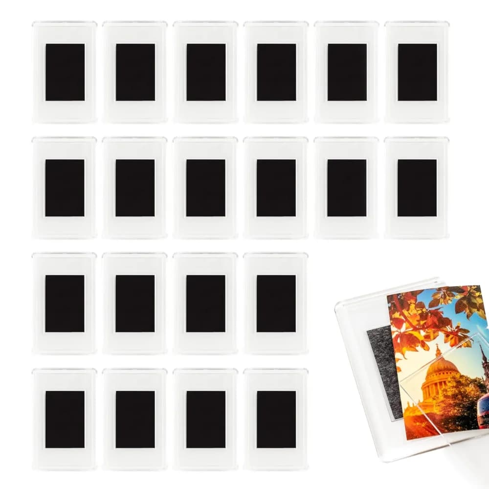 Cornice per foto vuota da 100 pezzi, magneti per frigorifero con inserto, mini cornici magnetiche per foto da frigorifero, 2x3,03 pollici