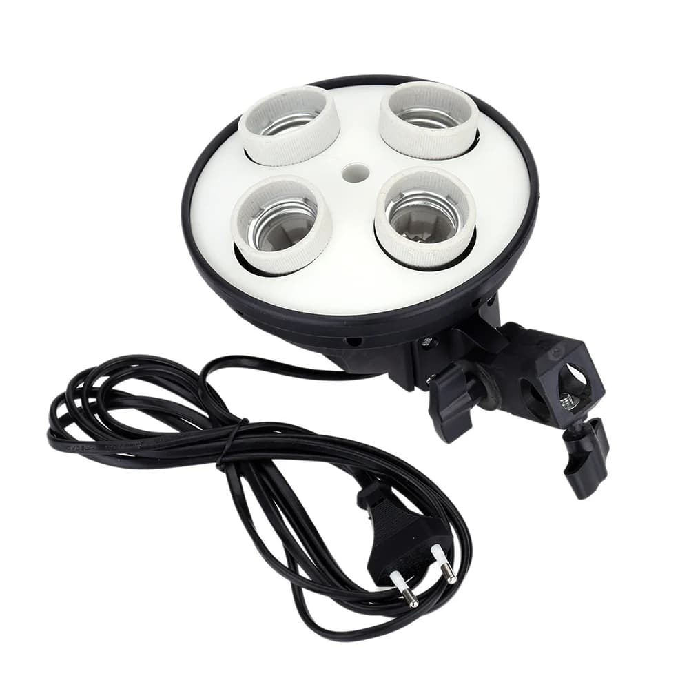 Adattatore portalampada con attacco base E27 4 in 1 per stabilizzatore per videocamera Softbox per studio fotografico e video
