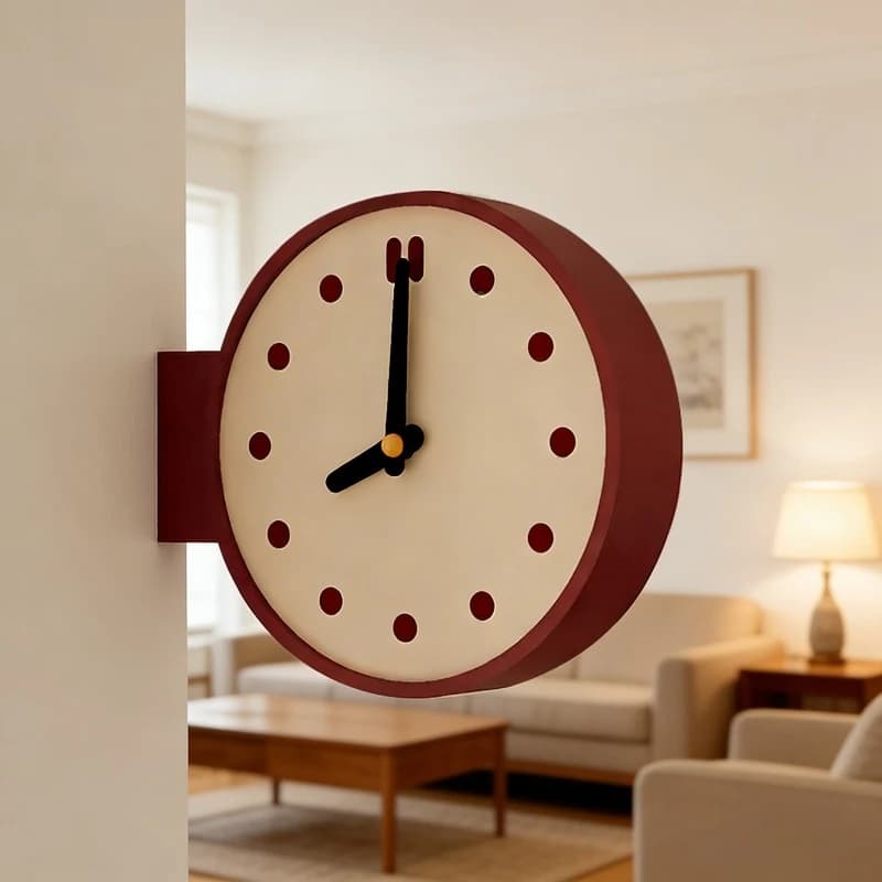 Orologio da Parete Angolare Moderno e Semplice, Orologio da Parete Bifacciale di Alta Gamma per Soggiorno, Decorazione per la Casa