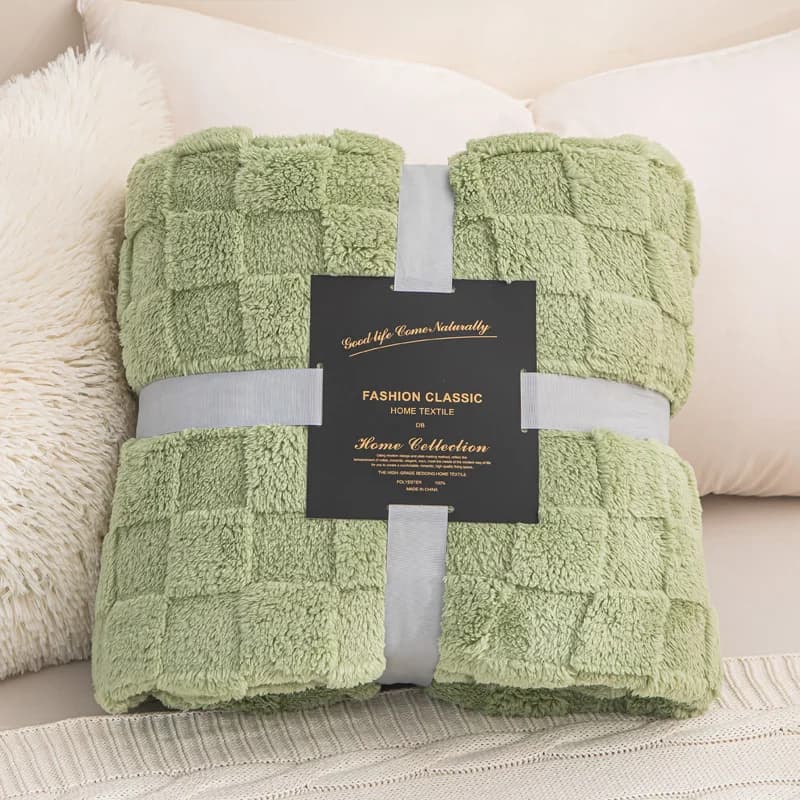 Coperta addensata a quadretti jacquard fronte-retro da 1 pezzo 100/120/150/180/200/70 cm calda, morbida e confortevole