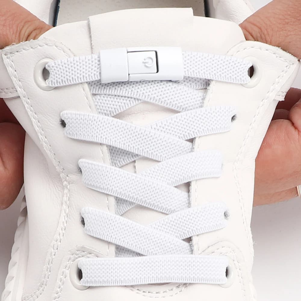 Laces for shoes without tie Laces with pressure closure without laces Elastic laces Sneaker Children Adult 8 mm wide flat laces for shoes