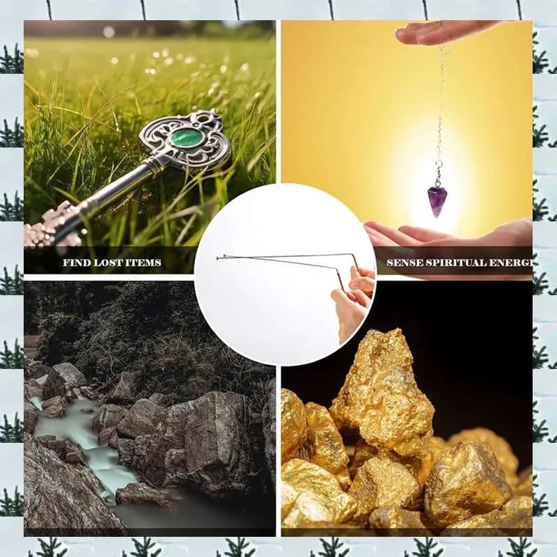 ABLG 2 Set Aste da rabdomanzia in rame Kit tappetino per pendolo spirituale e divinente per caccia ai fantasmi, acqua potabile, guarigione energetica