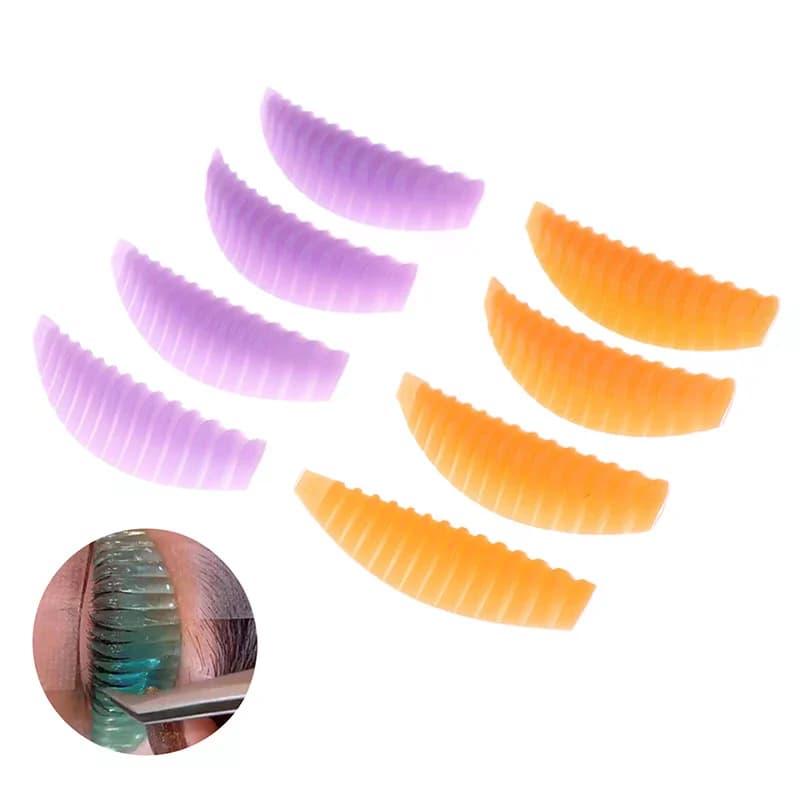 4 pairs reusable pads for lifting pads of lamination silicone strips vertical rods permanent extension eyelashes 3D bigodino makeup tool