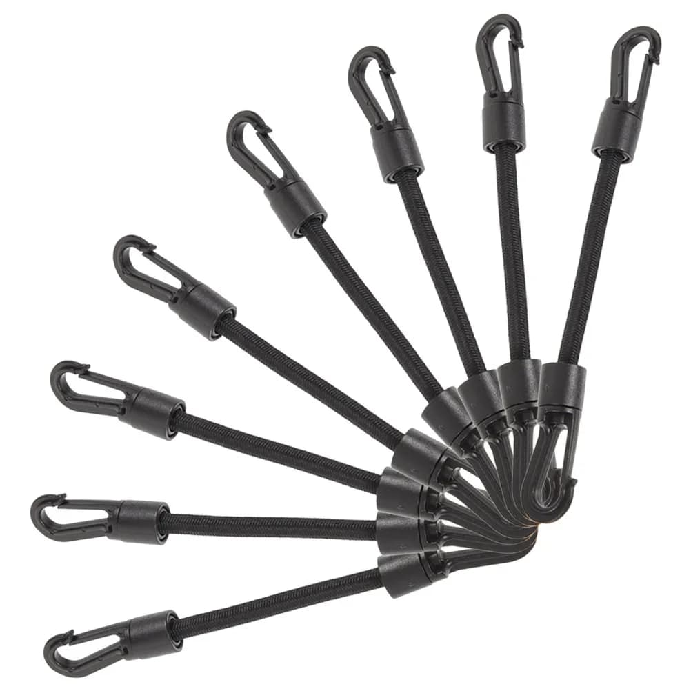 8Pcs Bungee Cords with Hooks Dual Hook Design Kayak Tow Rope Dock Ropes for Boats Elastic Stretch Rope Camping Gear Marine