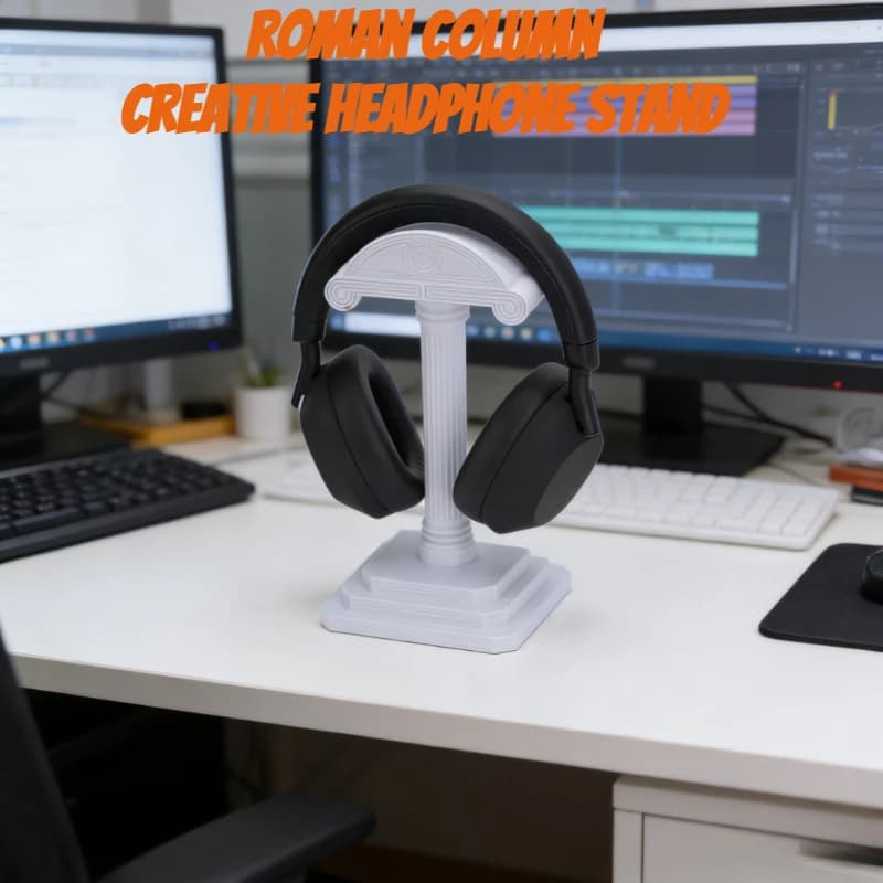 Supporto per Cuffie a Colonna Greca Stampato in 3D, Porta Cuffie da Scrivania Creativo a Pilastro Romano, Appendi Cuffie Personalizzato, Ornamenti da Scrivania