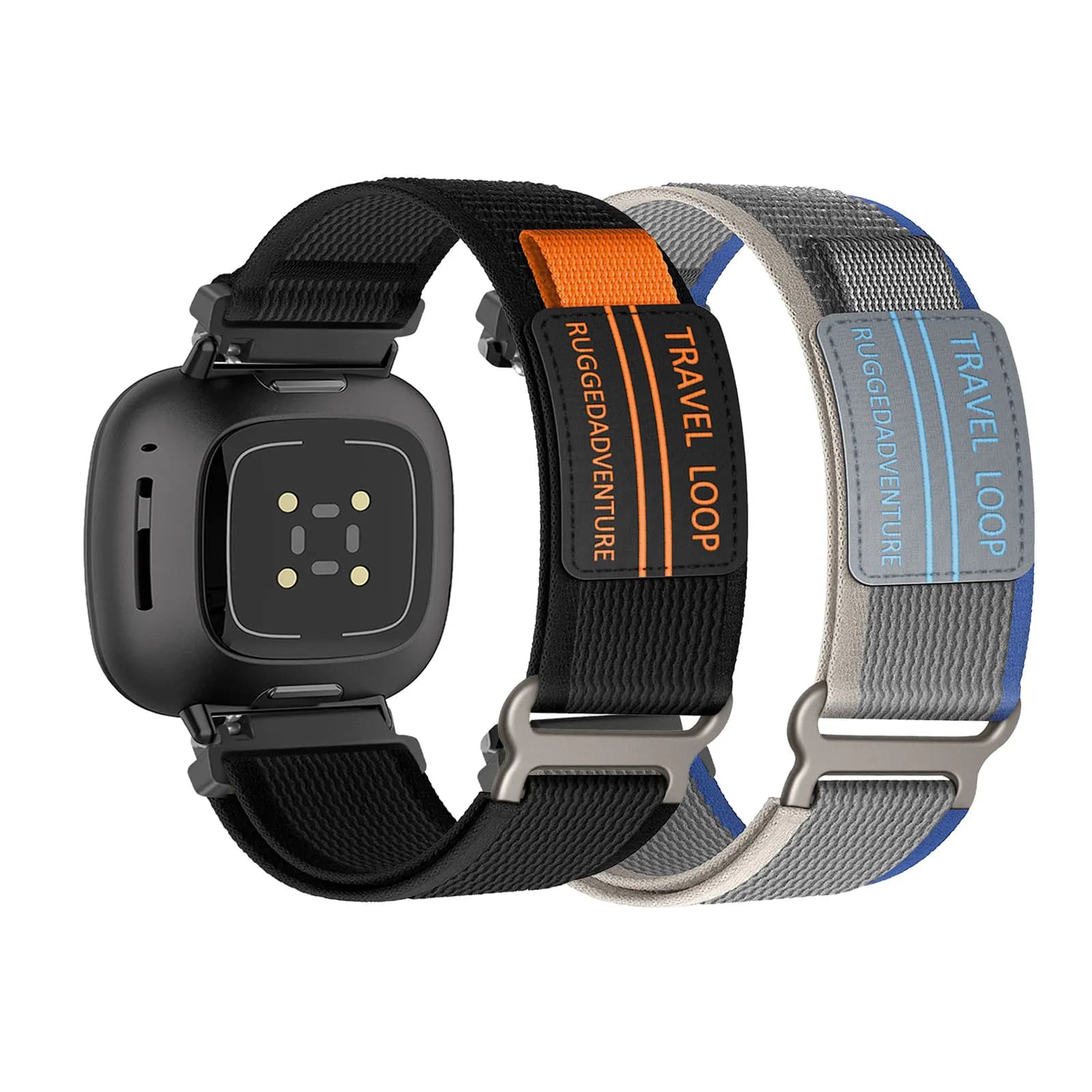 2 cinturini in nylon con velcro per cinturino Fitbit Versa 4/Versa 3/Sense/Sense 2 per uomo e donna