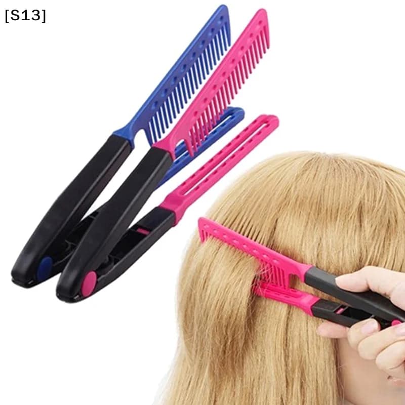 Spazzola stirante per capelli a V fai-da-te, pettine elettrico portatile per stirare i capelli, strumento professionale per lo styling dei capelli