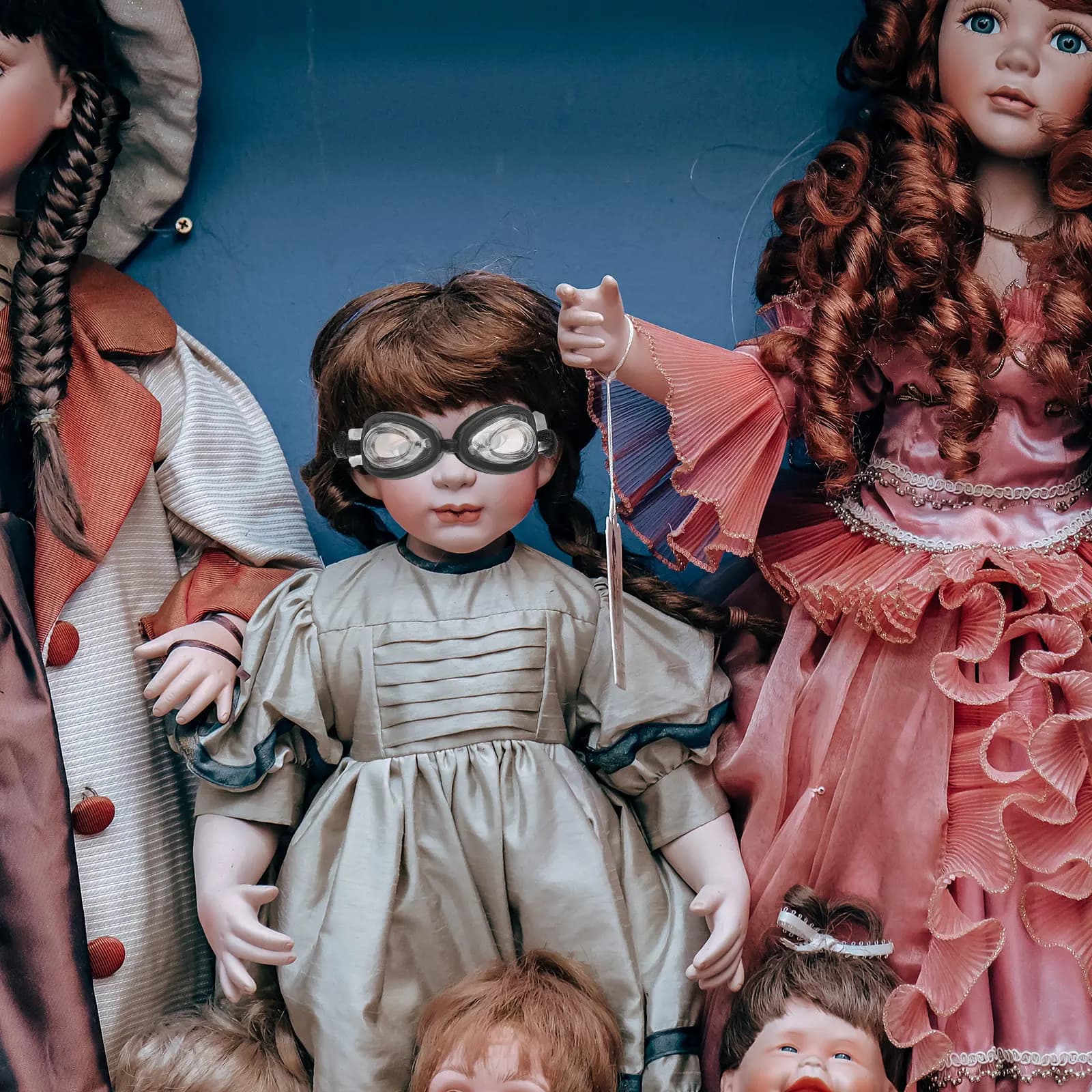 4 occhialini da nuoto in plastica, mini occhiali per travestimenti, accessori per costumi, piccoli occhiali per vista