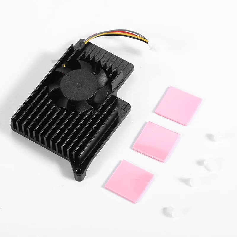 New Raspberry Pi 5 cooling solution: heat sink fan with thermal patch for Raspberry Pi 5 accessories